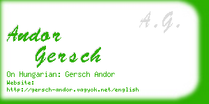 andor gersch business card